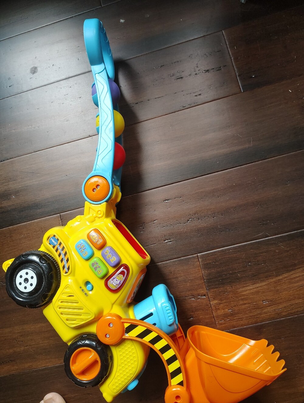 Vtech. Kids Push Along Excavator Toy - Yellow and Blue